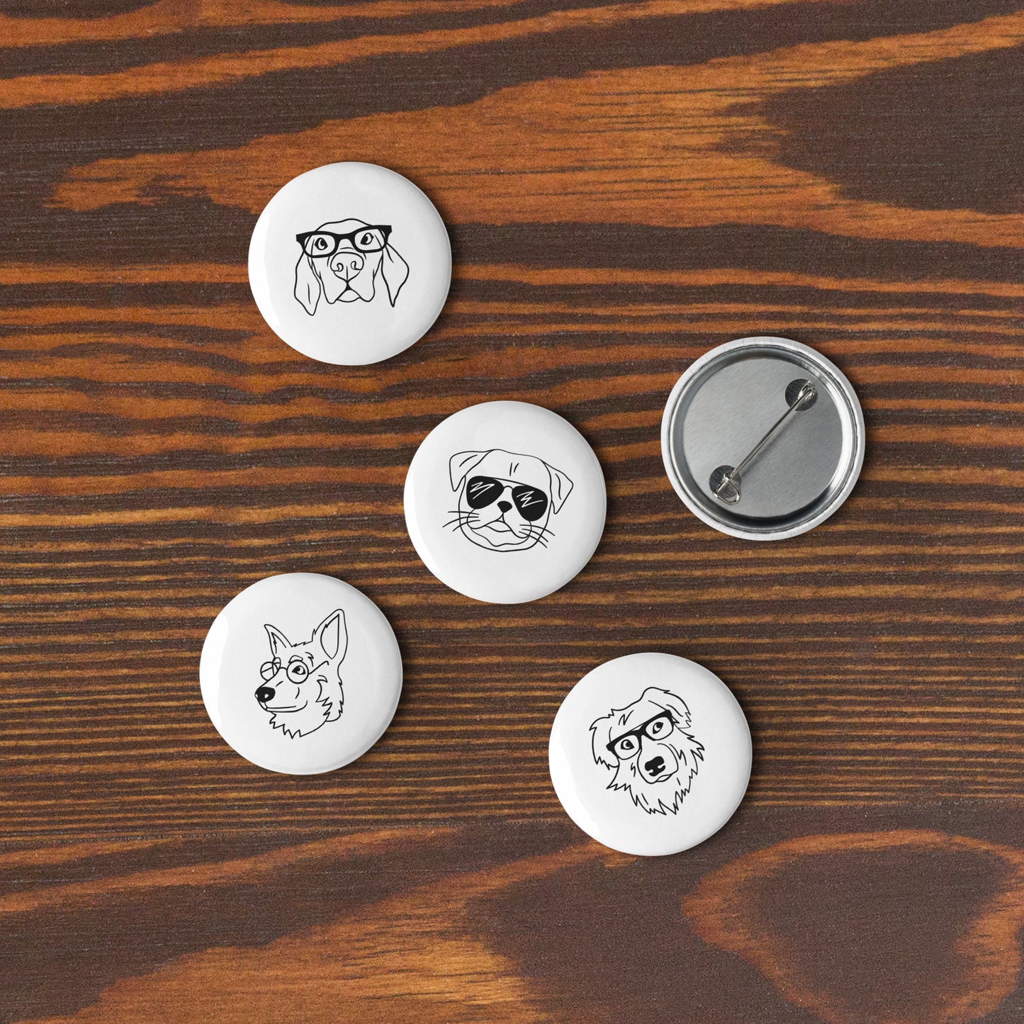 Set of pin buttons